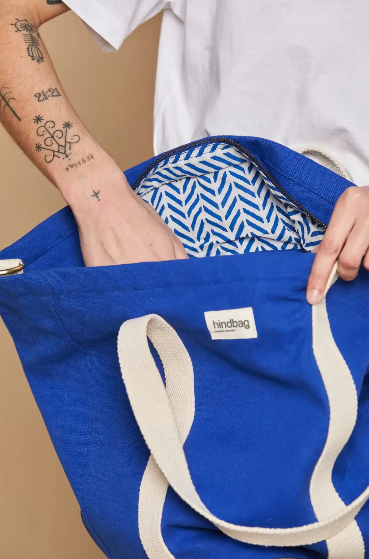 Hindbag Tote Bag>Cesar Shopping Bag Electric Blue