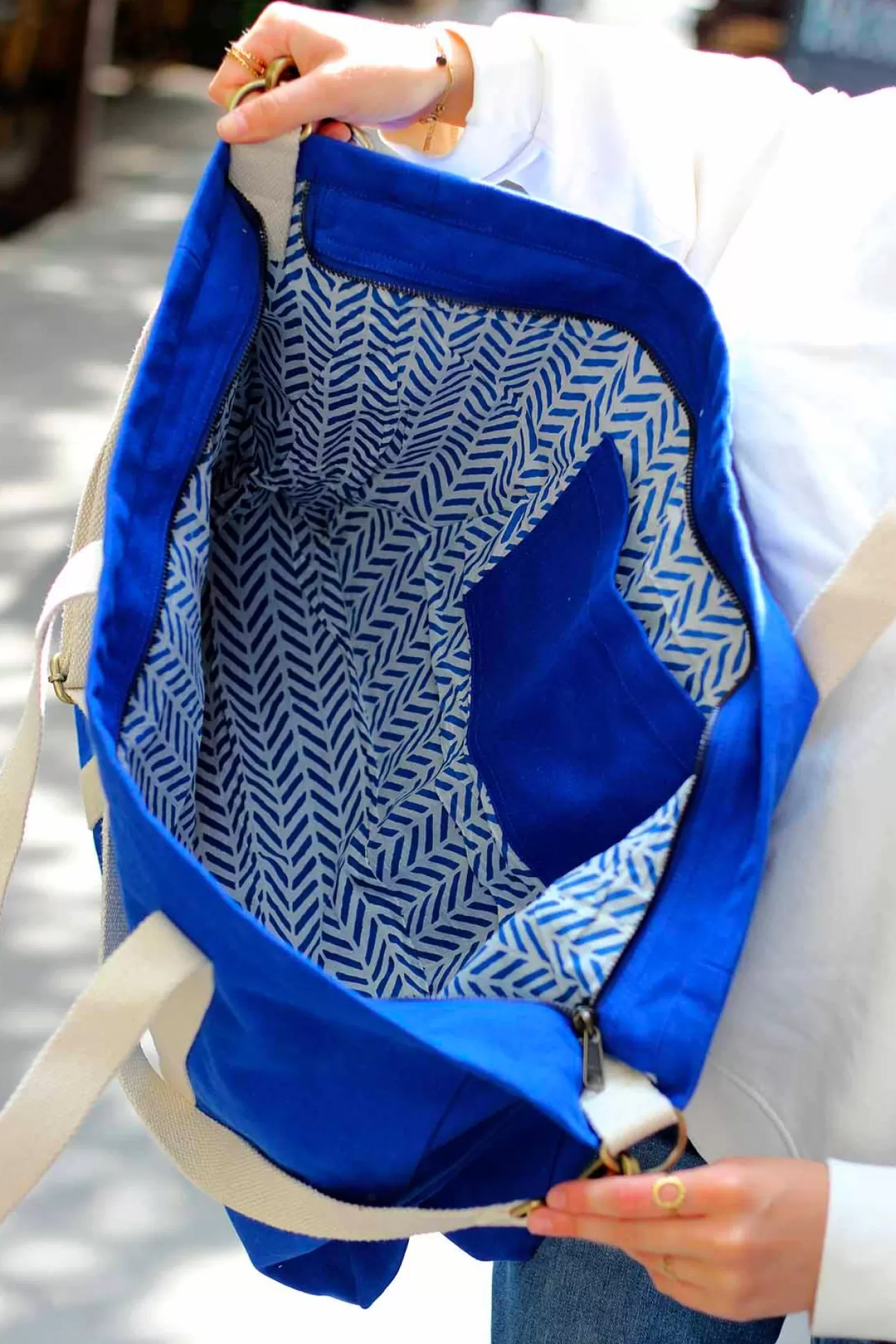 Hindbag Tote Bag>Jean Bag Electric Blue