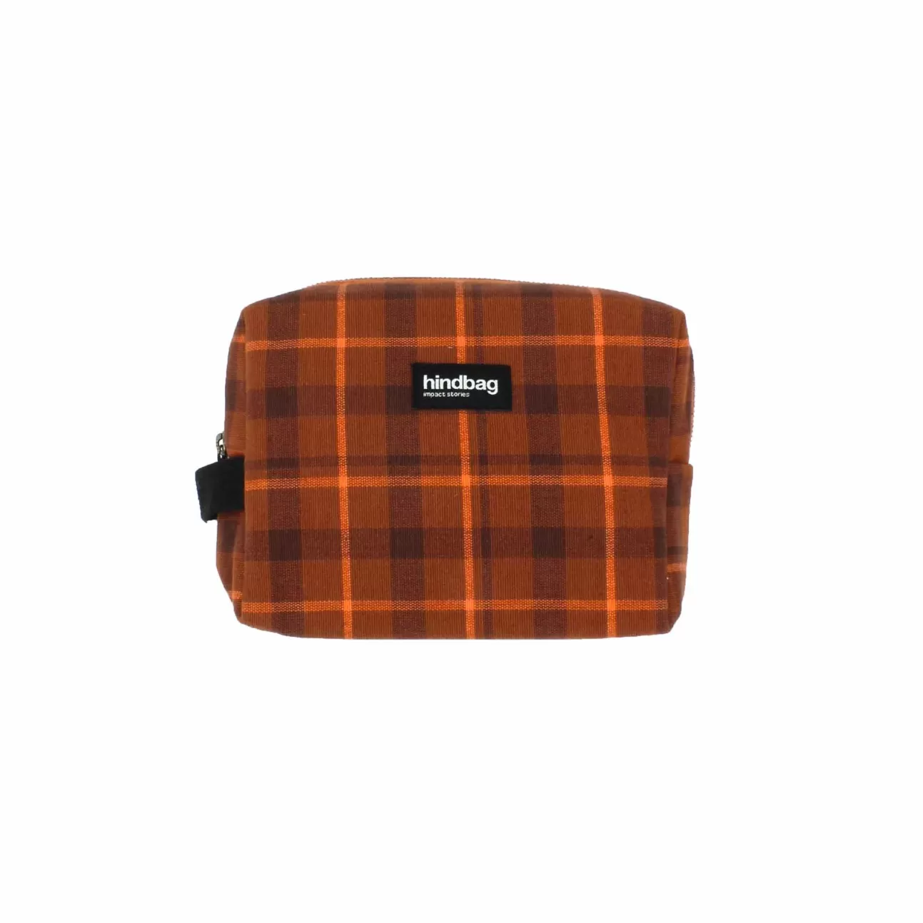 Hindbag Toiletry Bag>Leon Tartan Camel Toffee Toiletry Bag