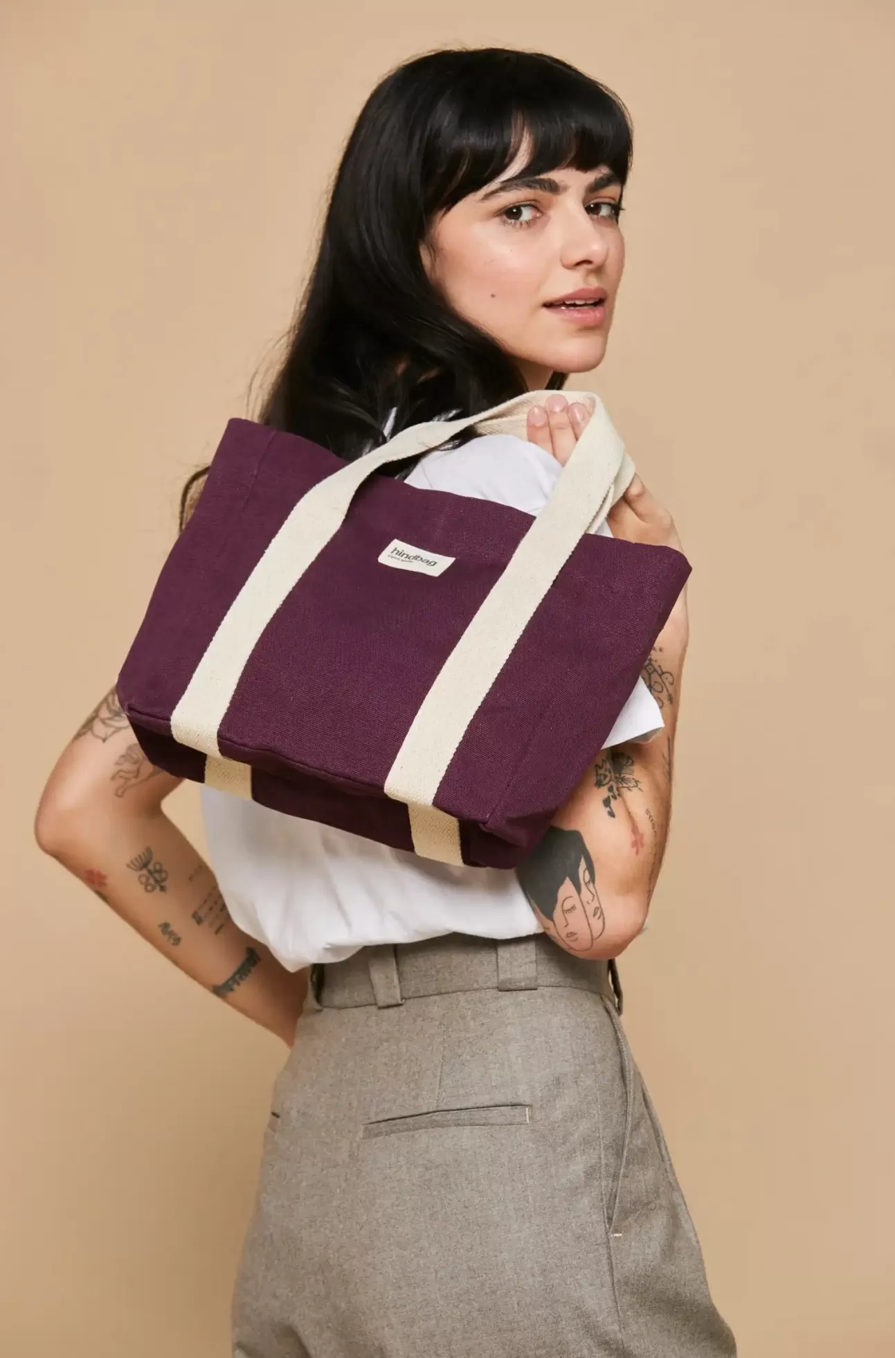 Hindbag Handbag>Louise Plum Handbag