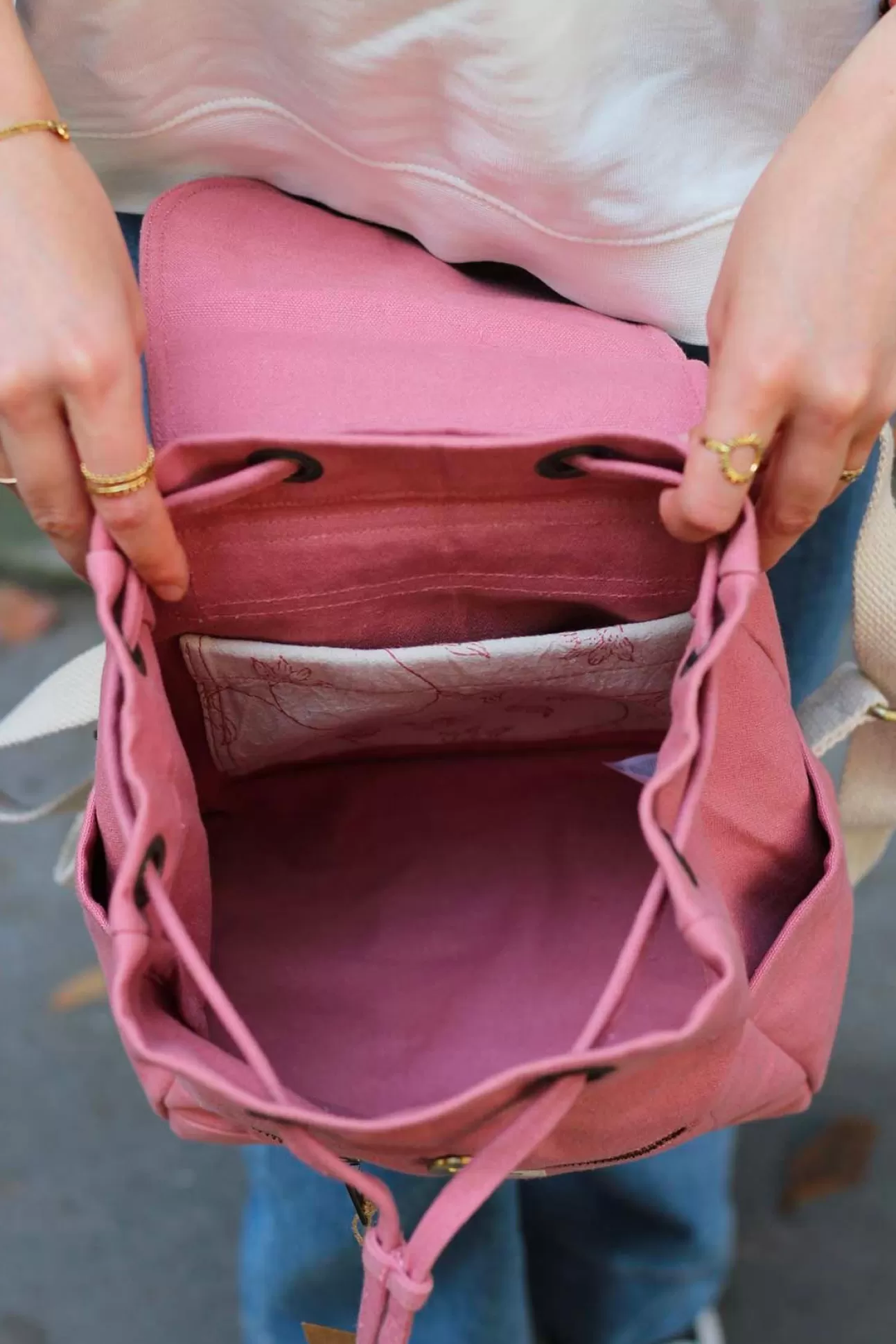 Hindbag Backpack>Mini Backpack Eliot Rose Blush