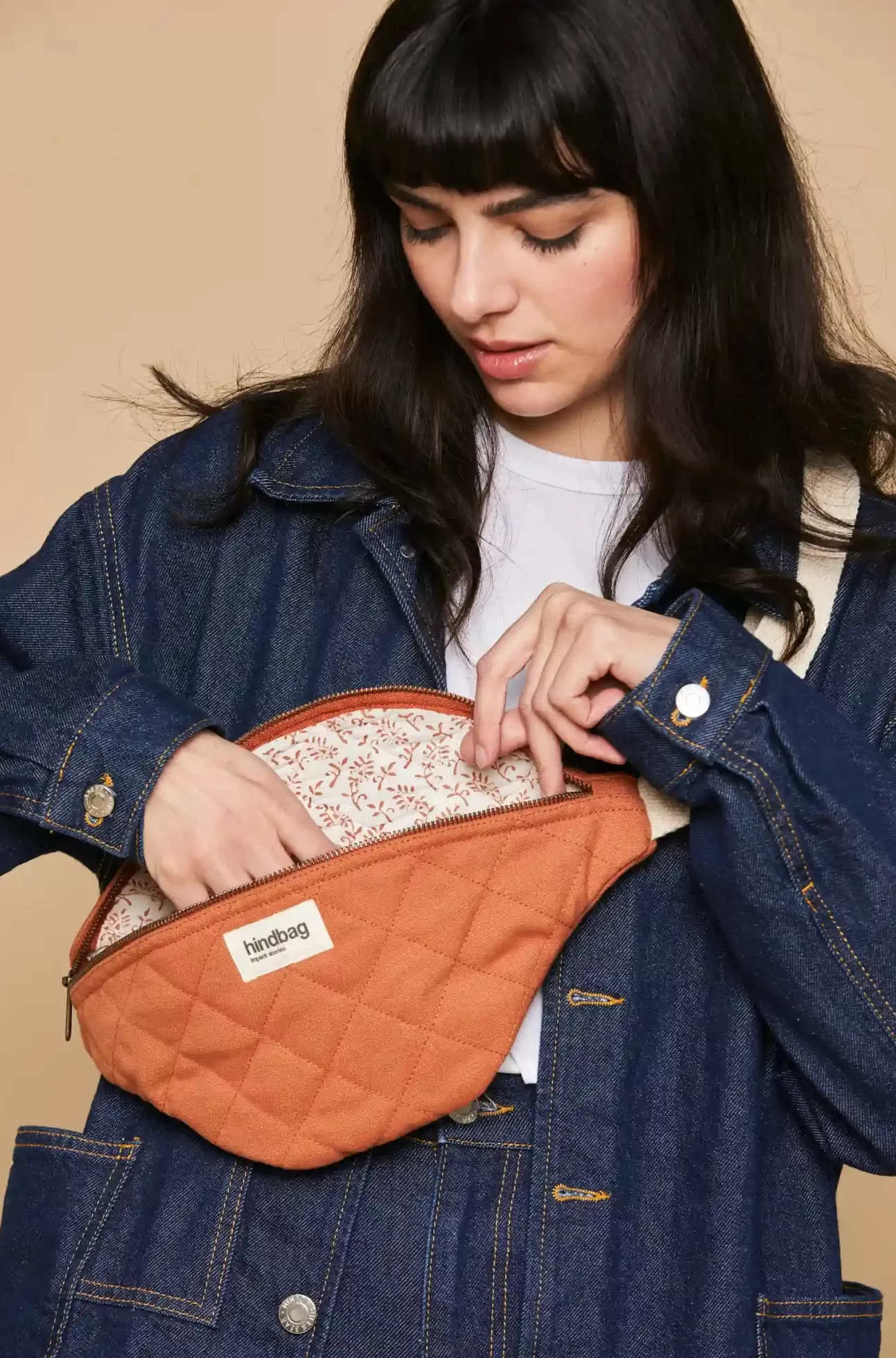 Hindbag Fanny Pack>Olivia Sienna Quilted Belt Bag