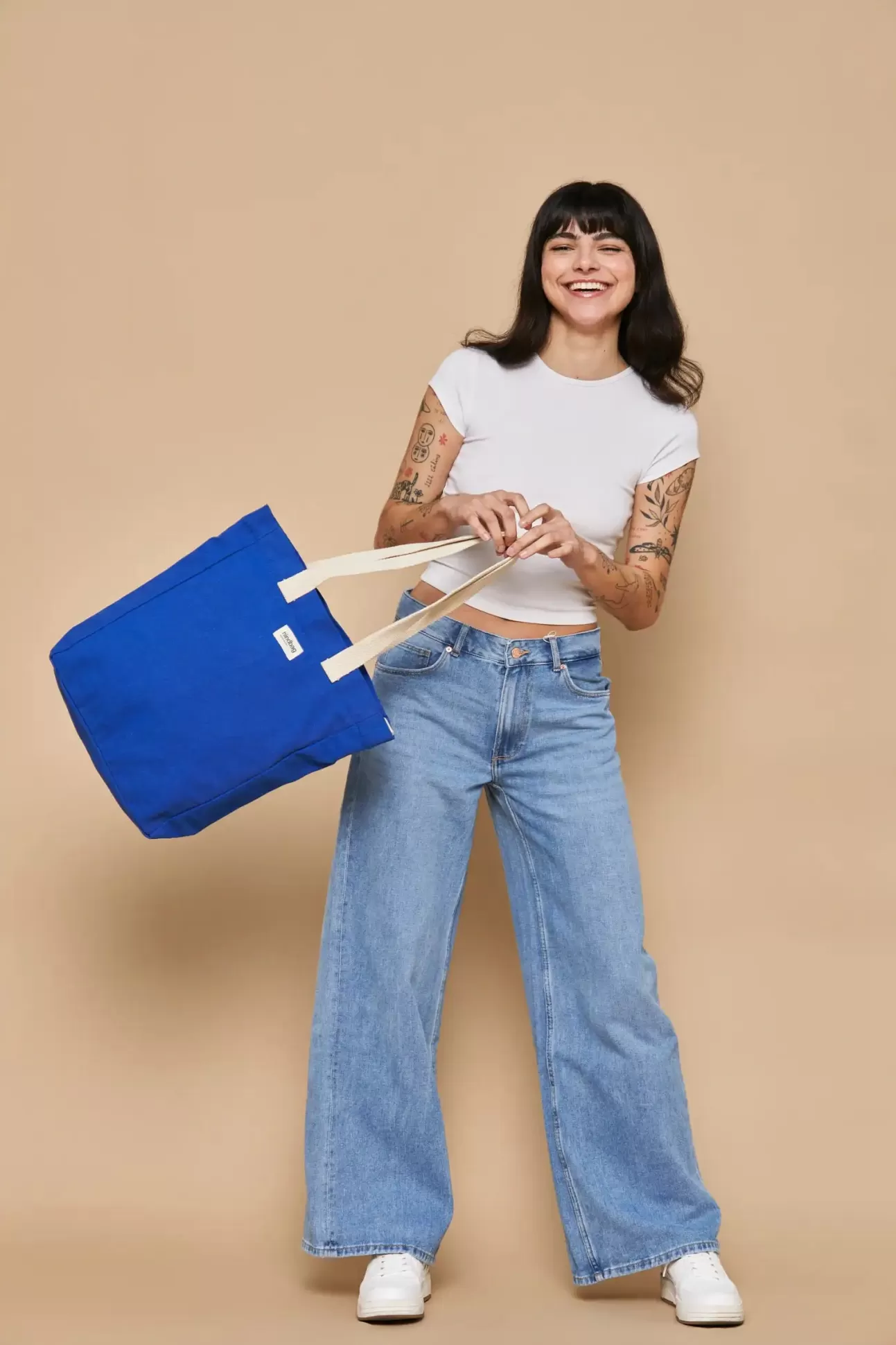 Hindbag Tote Bag>Paul Vertical Tote Bag Electric Blue