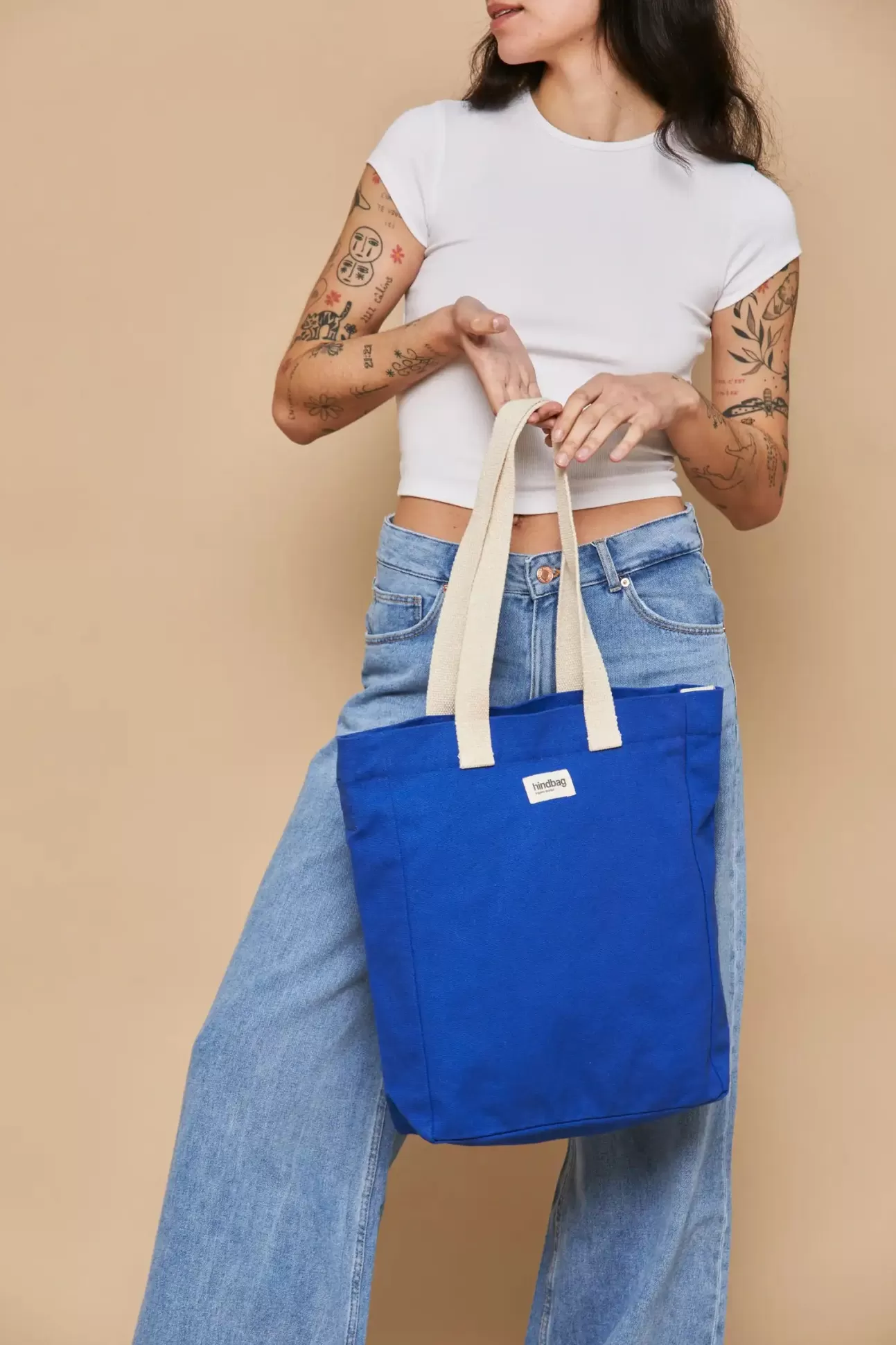 Hindbag Tote Bag>Paul Vertical Tote Bag Electric Blue