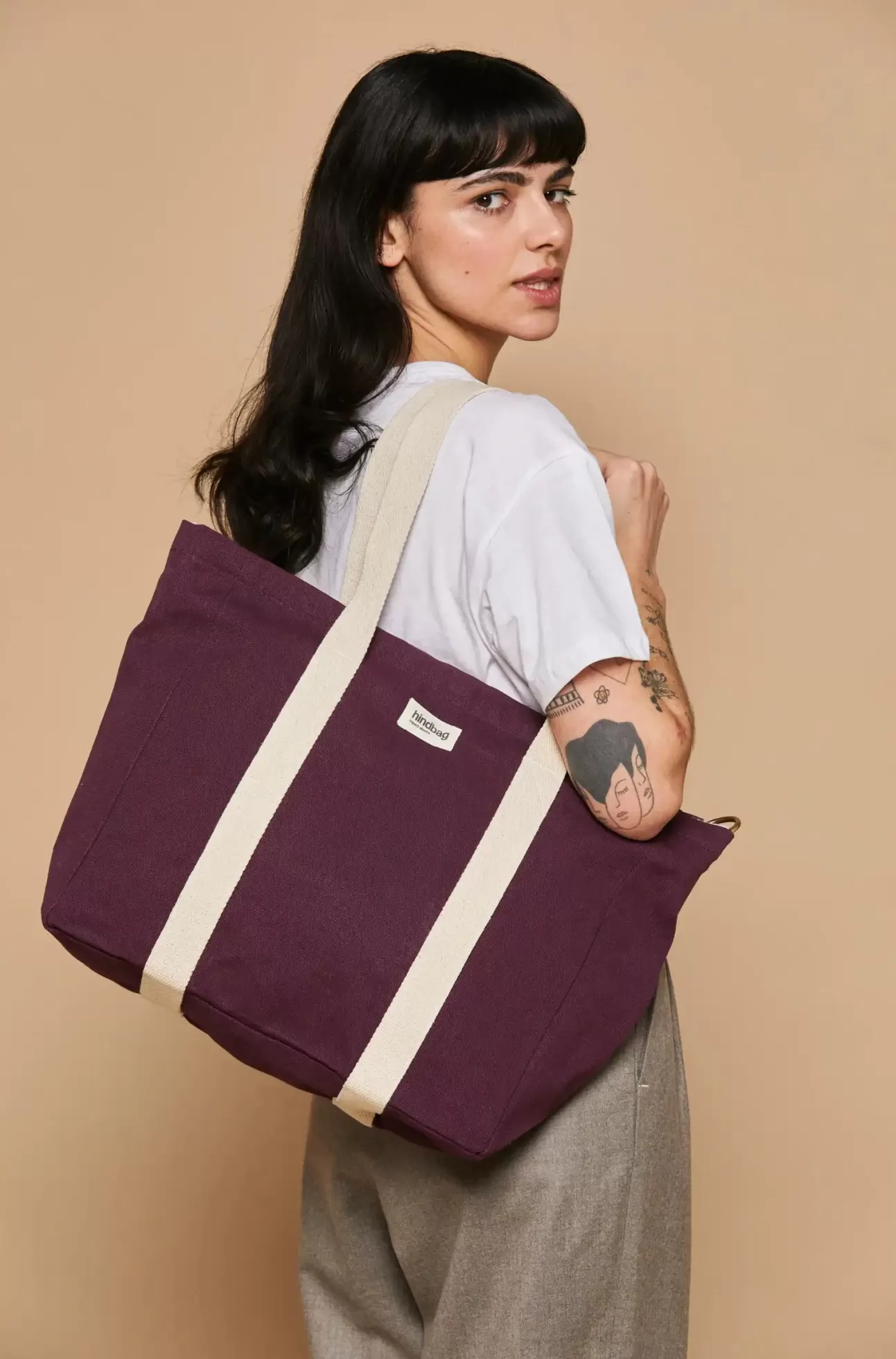 Hindbag Tote Bag>Plum Cesar Bag