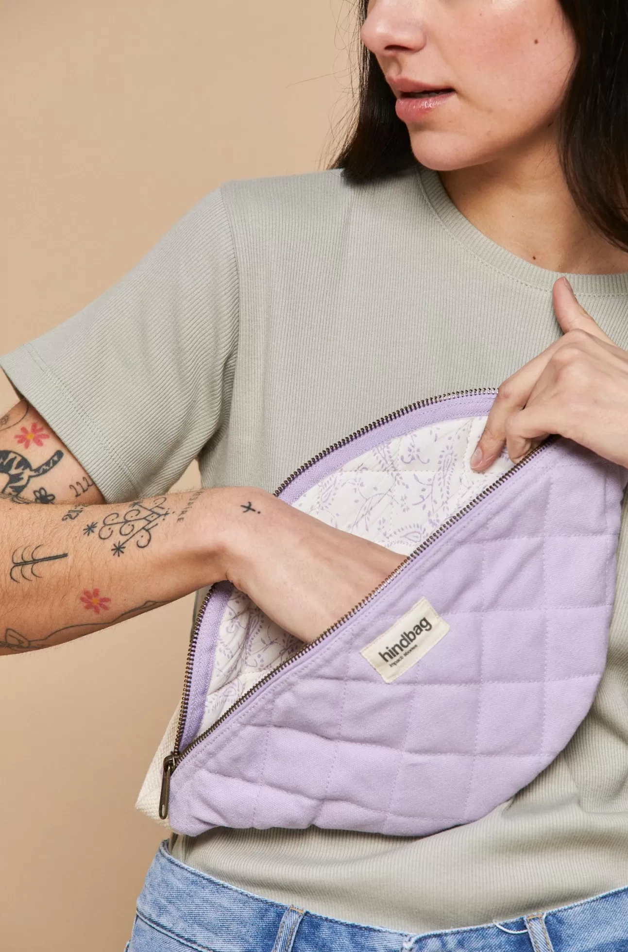 Hindbag Fanny Pack>Quilted Belt Bag Olivia Lilac