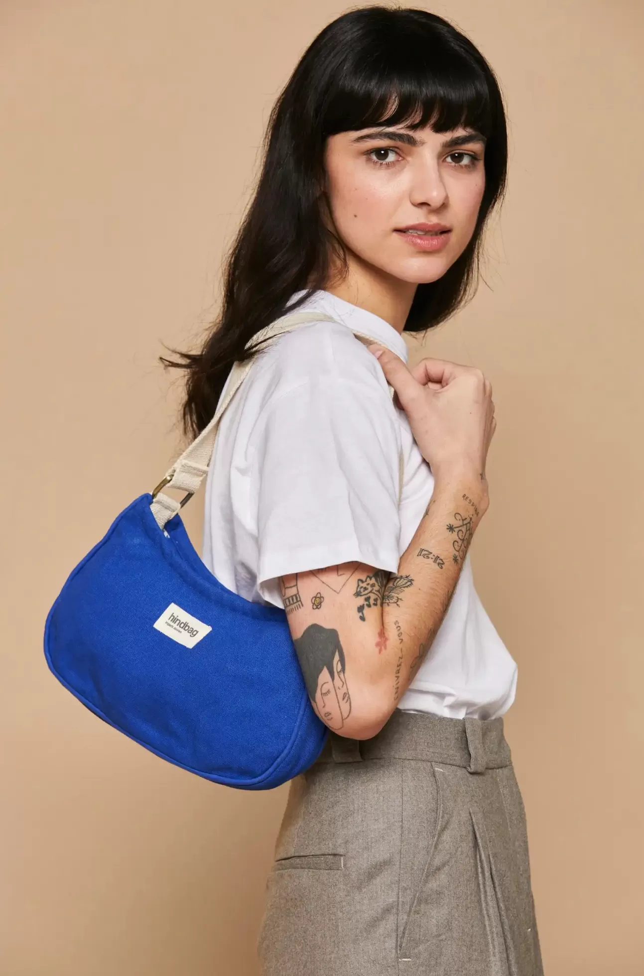 Hindbag Handbag>Romy Baguette Bag Electric Blue