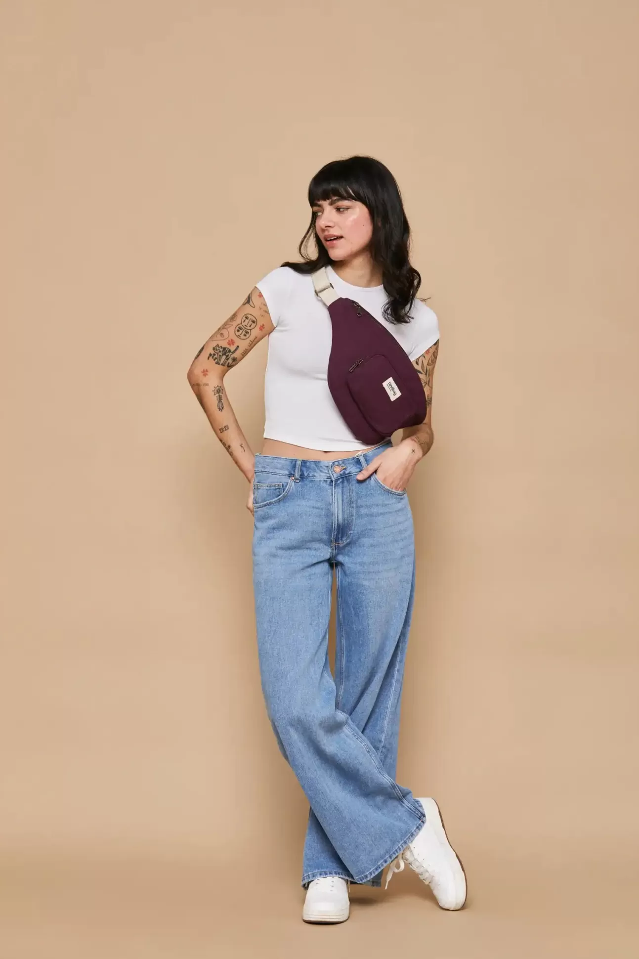 Hindbag Fanny Pack>Xl Sofia Prune Banana Bag